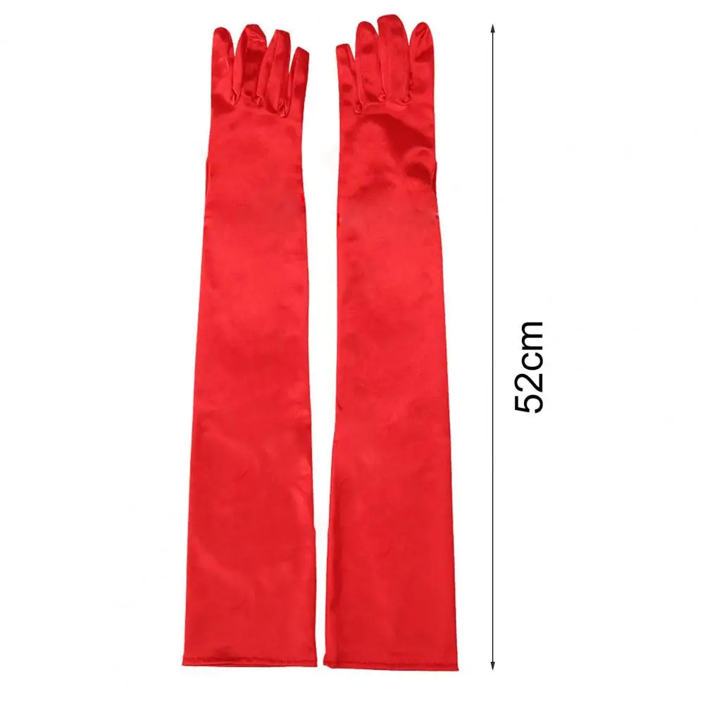 1 Пара Свадебных перчаток, моющихся Ярких цветных декоративных атласных женских перчаток длиной до локтя, вечерние длинные перчатки для девочек, танцевальные перчатки