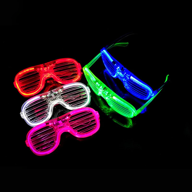 1шт Светодиодные светящиеся очки на Хэллоуин, светящиеся неоновые рождественские вечерние мигающие светящиеся Солнцезащитные очки для вечеринки, фестивальные принадлежности