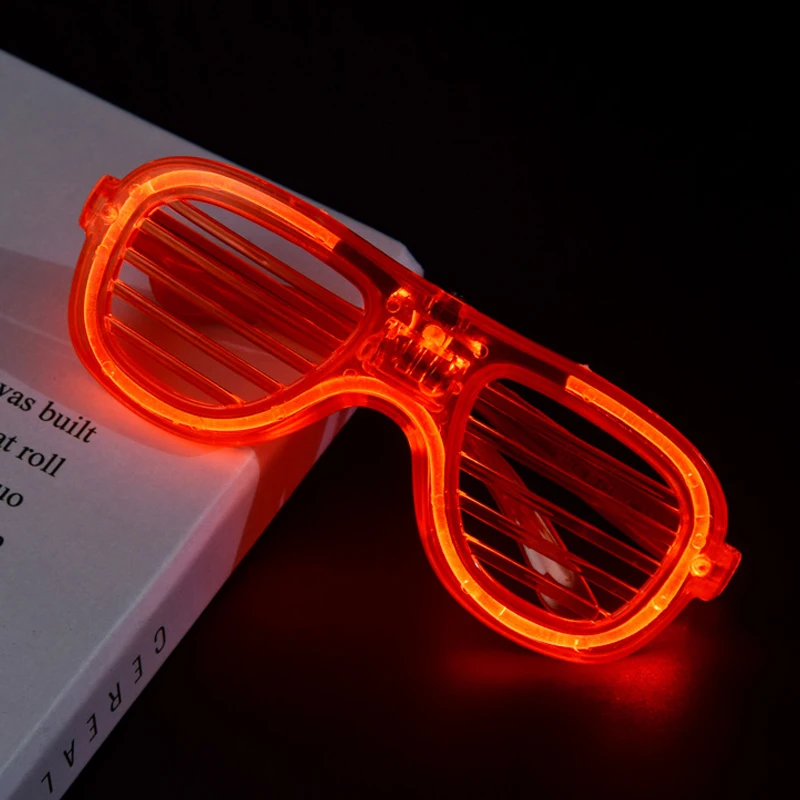 1шт Светодиодные светящиеся очки на Хэллоуин, светящиеся неоновые рождественские вечерние мигающие светящиеся Солнцезащитные очки для вечеринки, фестивальные принадлежности