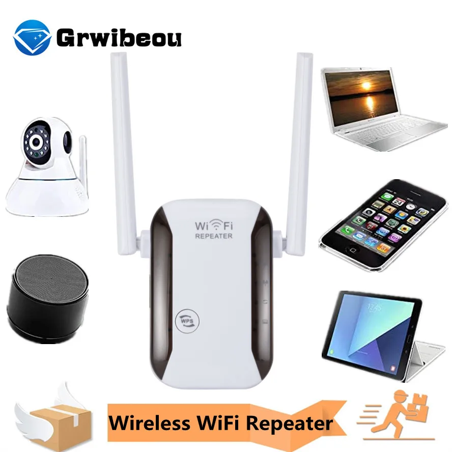 Grwibeou Беспроводной WIFI Ретранслятор, Удлинитель Wi-Fi, сеть 300 Мбит/с, Wi-Fi маршрутизатор, усилитель сигнала, антенна, точка доступа Wi-Fi