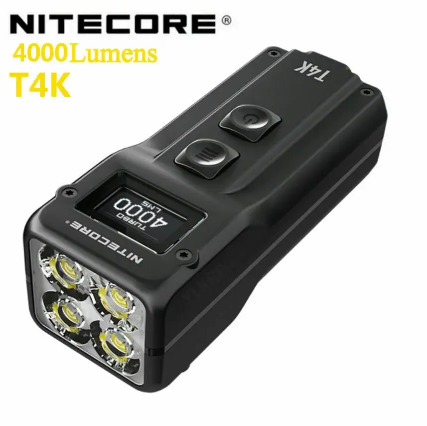 NITECORE T4K Torch XP-L2 V6 4000 Люмен Четырехъядерный Интеллектуальный светодиодный фонарик Перезаряжаемый Брелок Для Ключей С Зарядкой через USB-C