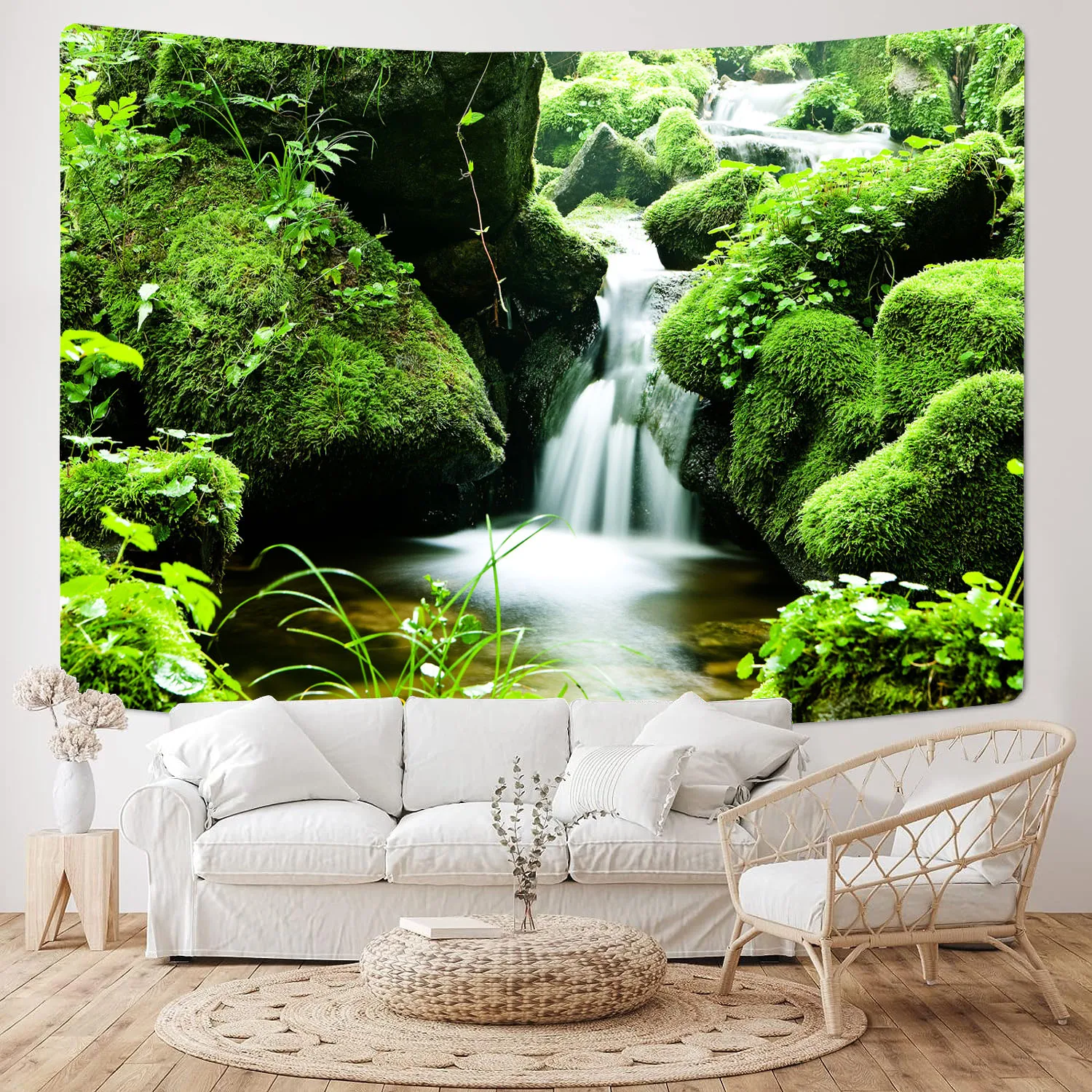 Гобелен с горным водопадом Гобелены с природными пейзажами, висящие на стене для спальни, эстетичный декор комнаты, ткань для украшения дома в стиле бохо