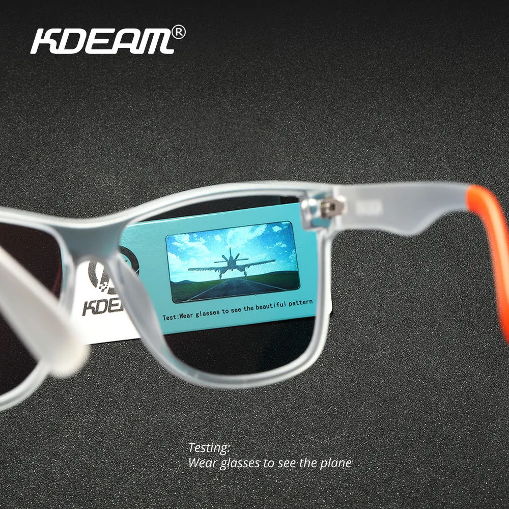 Квадратные Солнцезащитные очки KDEAM Cat Eye Унисекс, Поляризованные Модные Очки для вождения с плоским верхом UV400, Зеркальные оттенки с бесплатной коробкой