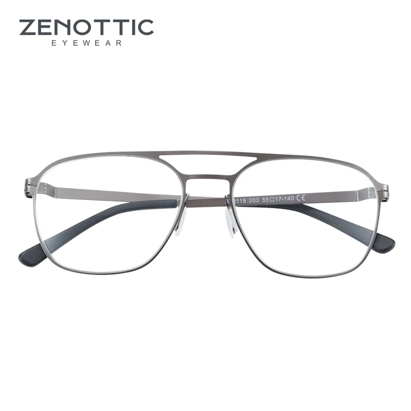 Мужские Авиаторские очки ZENOTTIC Design с двойным мостом, легкая оправа для очков 