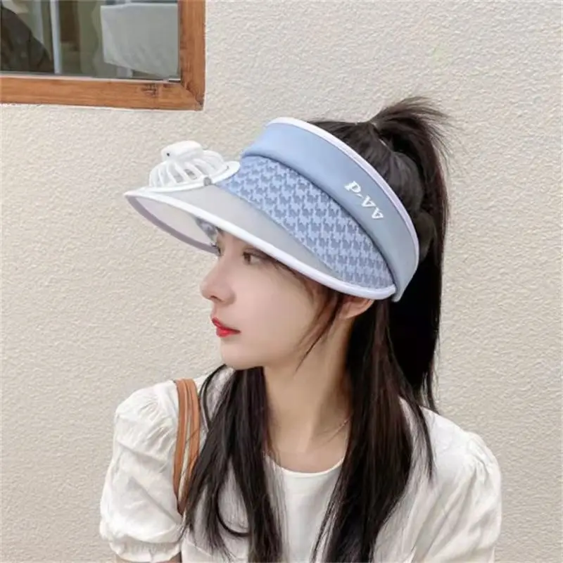 Новая летняя солнцезащитная шляпа Корейской версии, Модный электрический вентилятор, Уличная солнцезащитная шляпа с защитой от ультрафиолета, Пустая верхняя солнцезащитная шляпа с защитой от ультрафиолета
