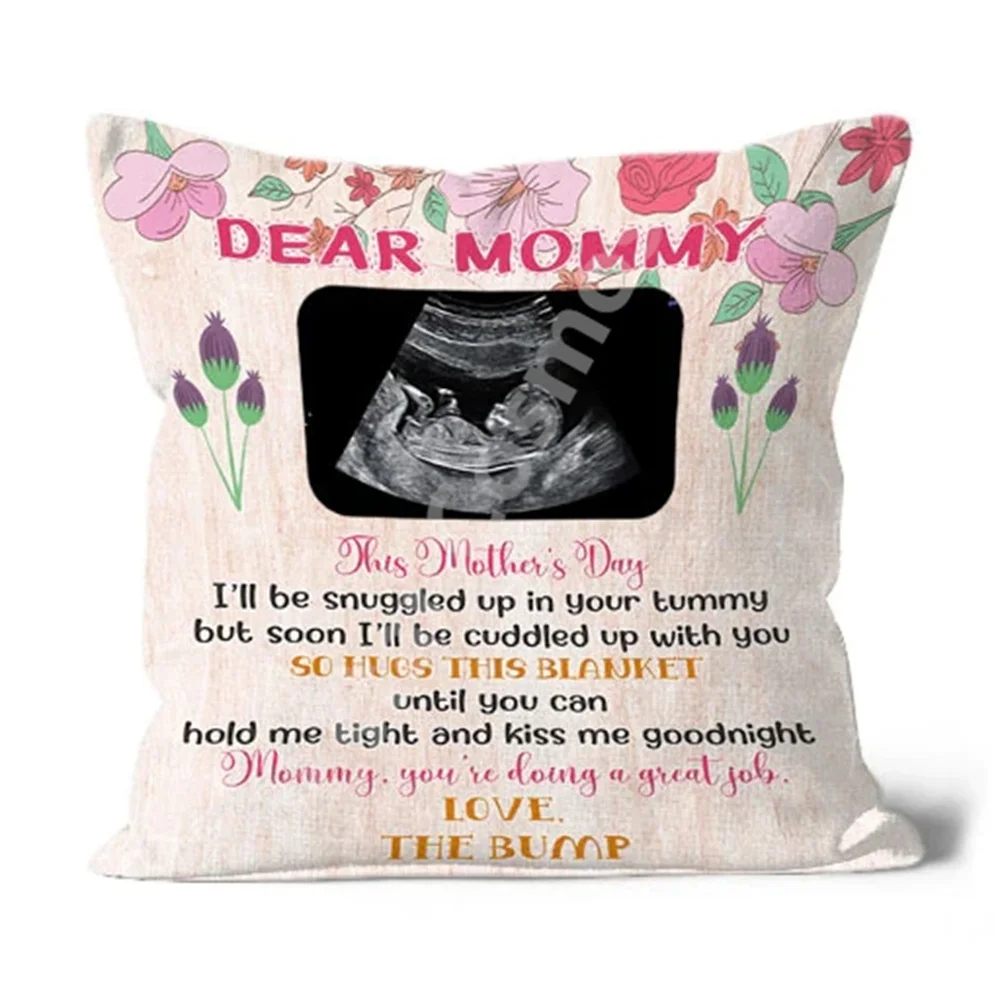 Персонализированная подушка на Первый День матери с сонограммой, Подарок для новой мамы, Ожидающая мама, Отец в первый раз Настраивает изображения и текст