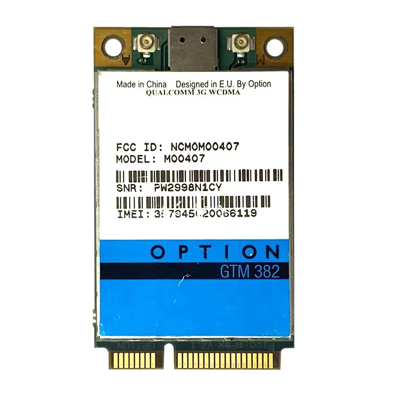 РАЗБЛОКИРОВАННЫЙ Вариант GTM382 PCI-E 7,2 Мбит/с Модем WWAN GTM 382 GPS 3G WWAN HSDPA MO0401 MO0407