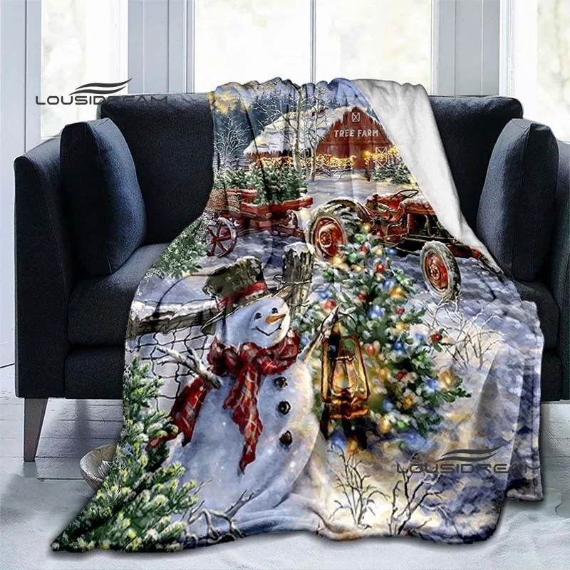 Рождественский плед Санта-Клауса, Зимний подарок, одеяло для дивана для взрослых и детей, одеяло для декора спальни, гостиной, Прямая поставка