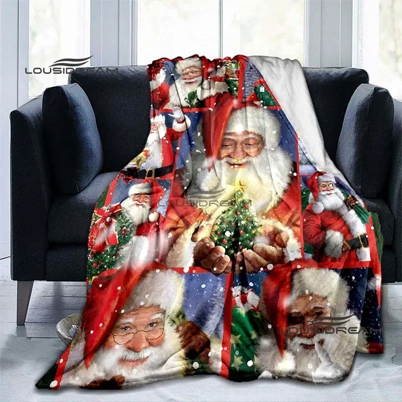 Рождественский плед Санта-Клауса, Зимний подарок, одеяло для дивана для взрослых и детей, одеяло для декора спальни, гостиной, Прямая поставка