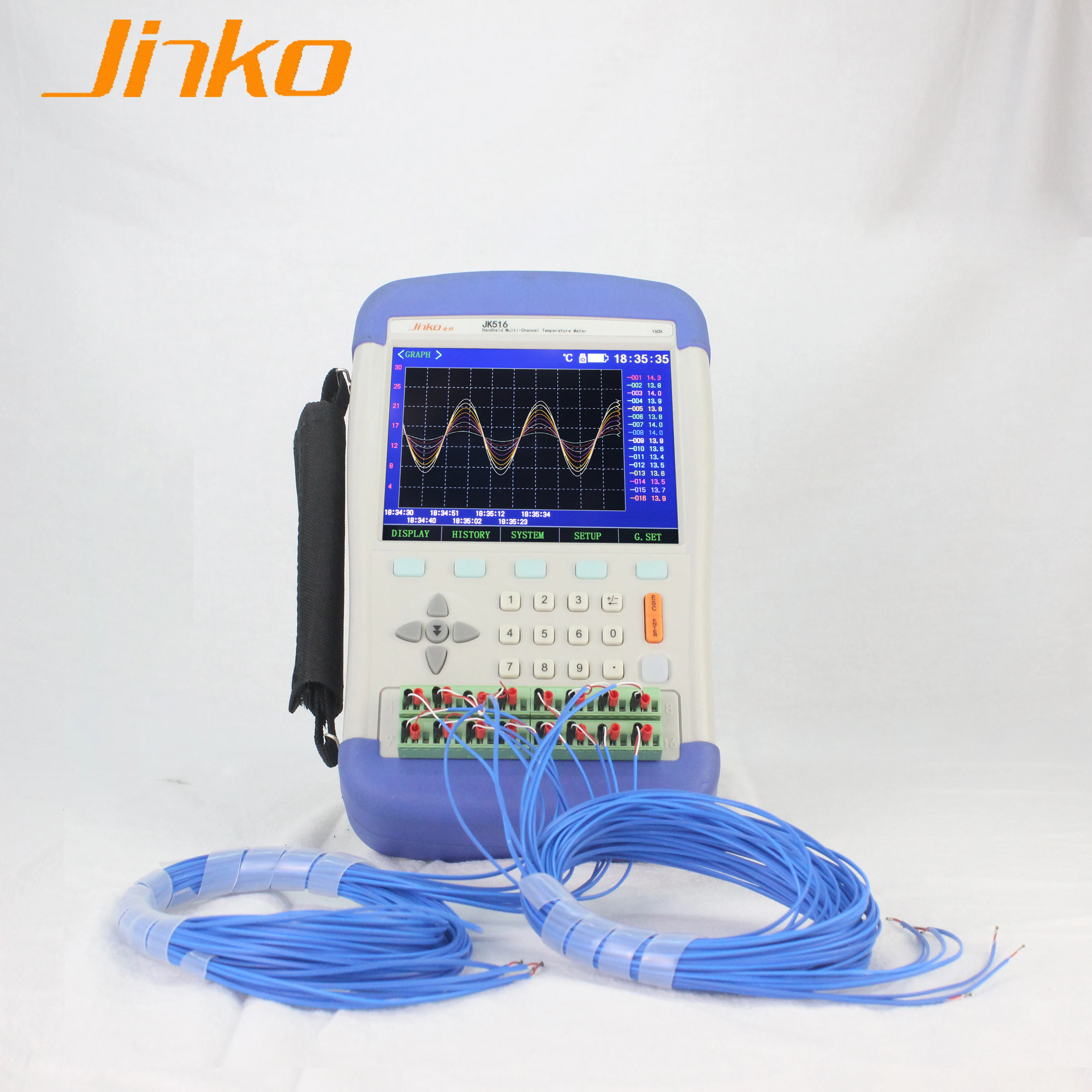 Ручной многоканальный измеритель температуры Jinko JK508 8-канальный промышленный цифровой термометр
