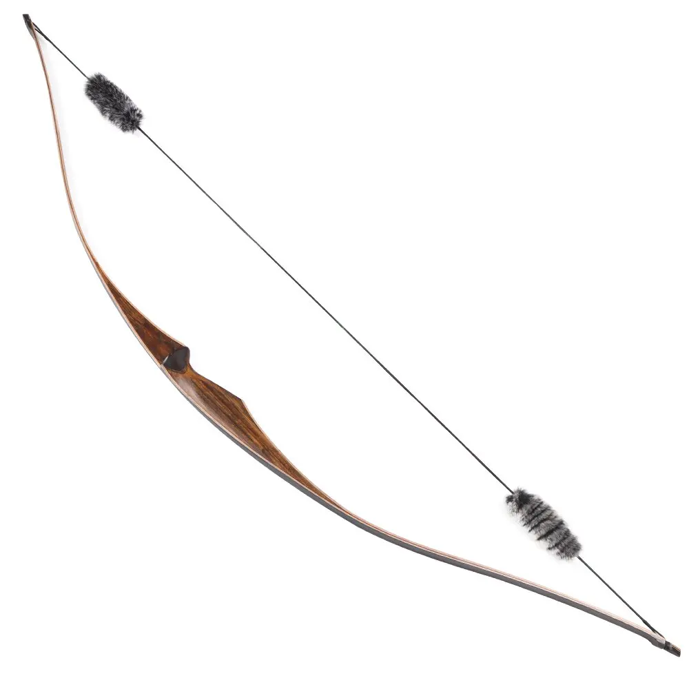 Традиционный Деревянный лук ручной работы, охотничий изогнутый лук для стрельбы из лука, правая рука, 20-70 фунтов, с глушителем для тетивы